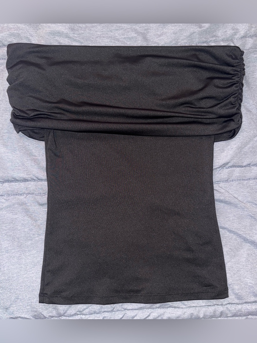 H&M Black Strapless Ruched Tube Top